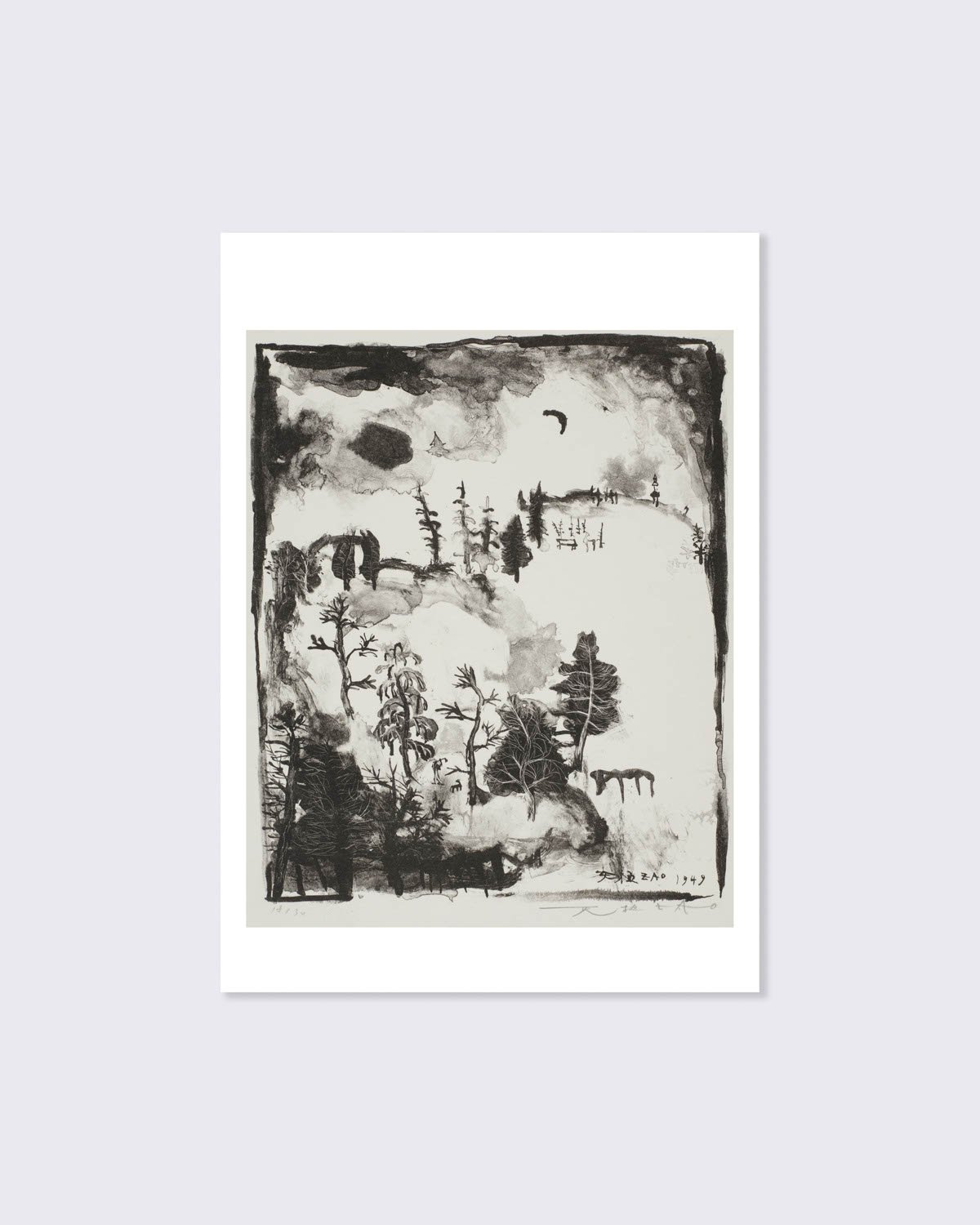Zao Wou Ki Postcard, 'Untitled' 1949, large