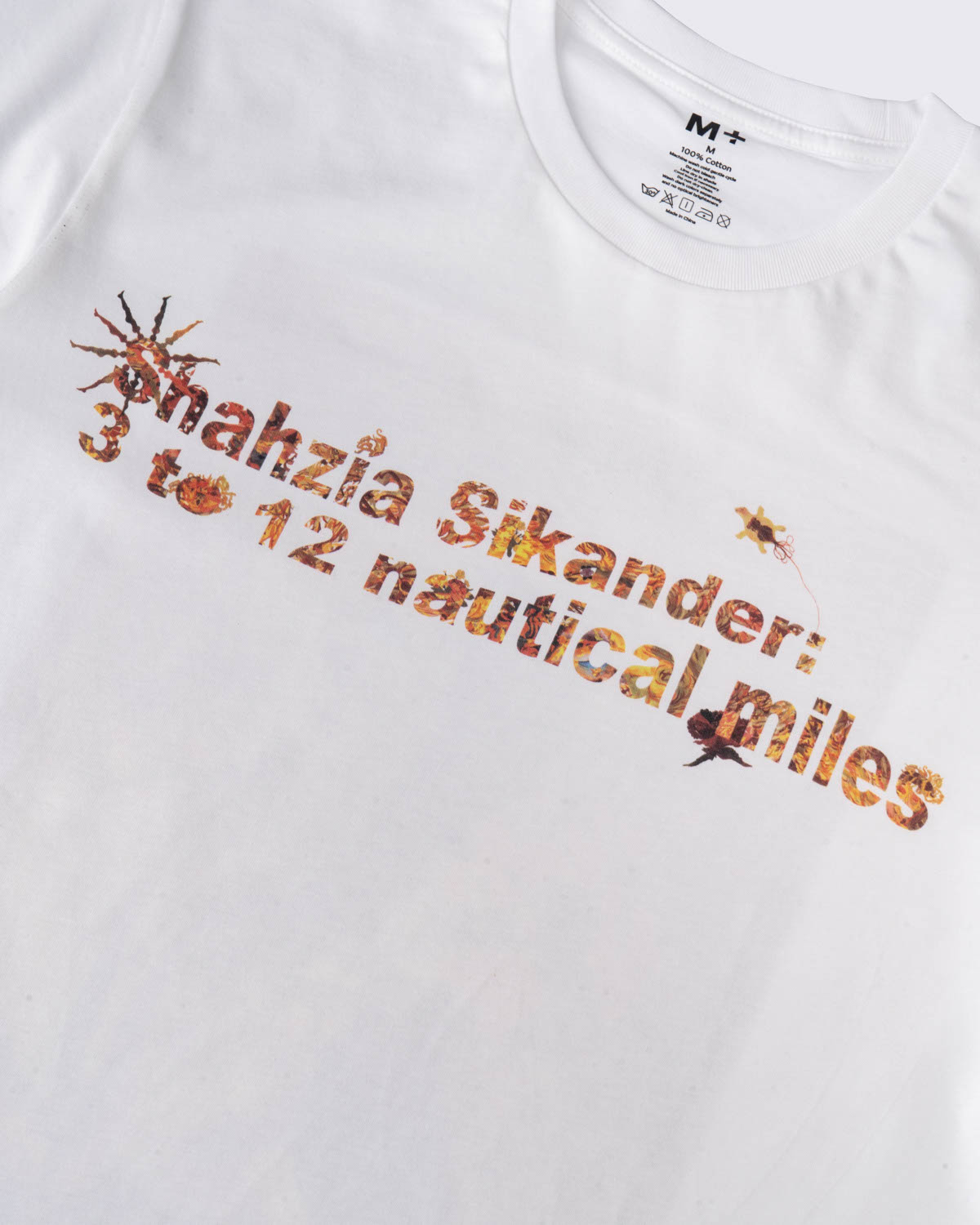 M+ and Art Basel Exclusive: Shahzia Sikander &lsquo;3 to 12 Nautical Miles&rsquo; T-Shirt, White, large