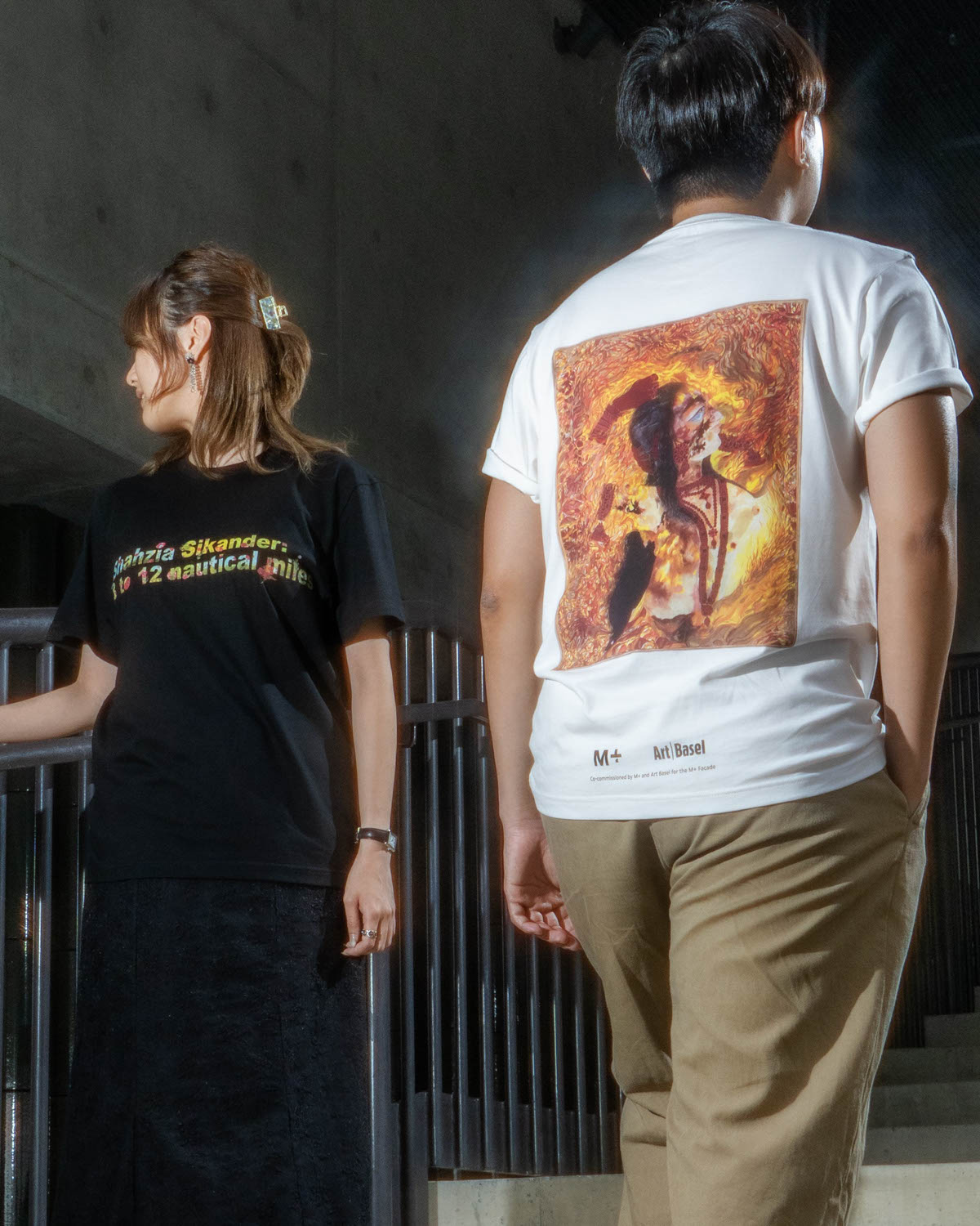 M+ and Art Basel Exclusive: Shahzia Sikander &lsquo;3 to 12 Nautical Miles&rsquo; T-Shirt, White, large