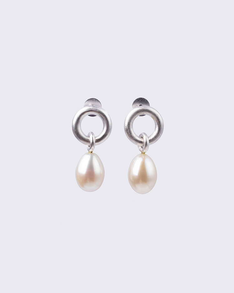 Obellery Drop Pearl Earrings