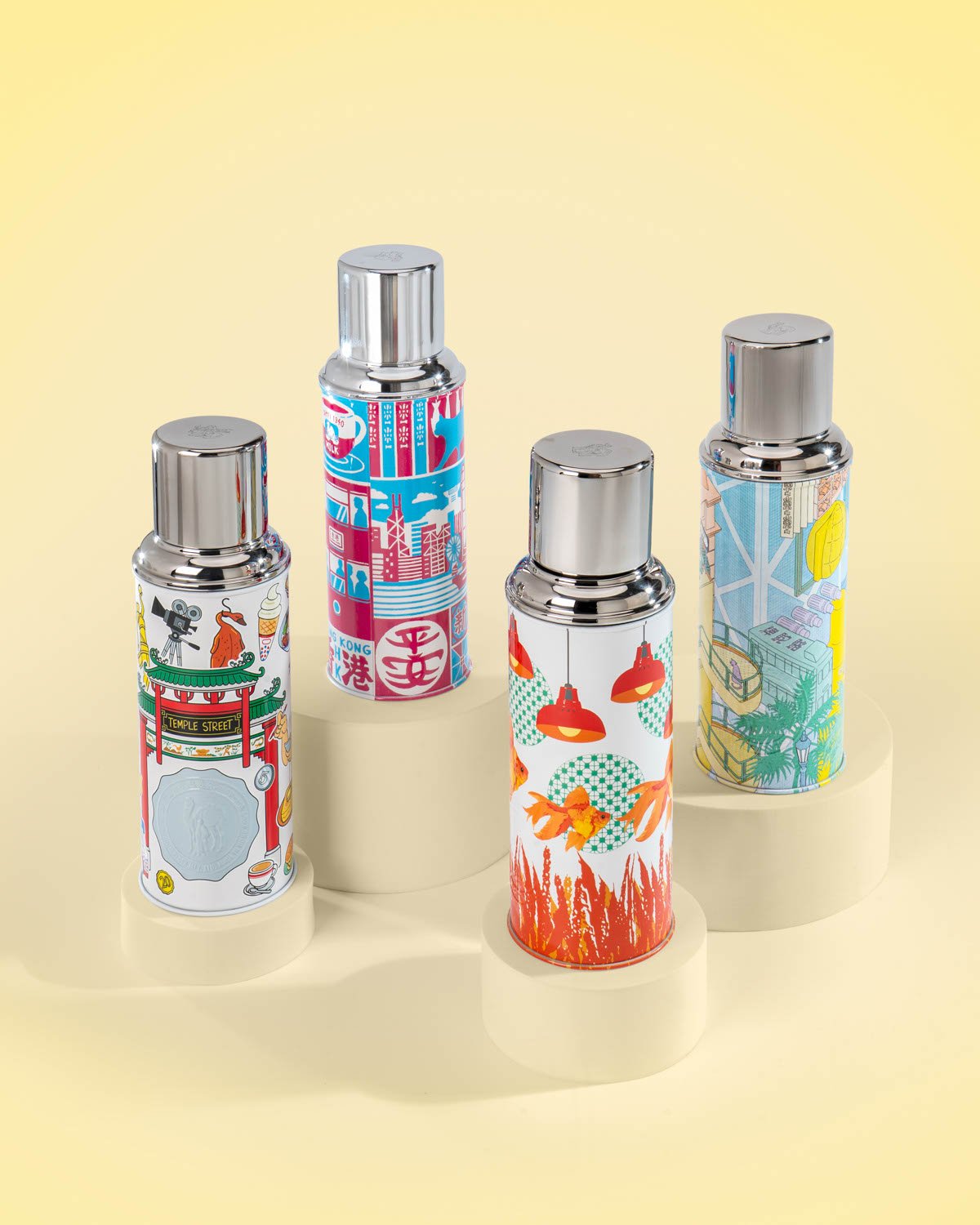CAMEL, 450ML GLASS VACUUM FLASK "MODERN HK CULTURE" DESIGNED BY KS CHENG, 香港文化系列 by KS Cheng, large