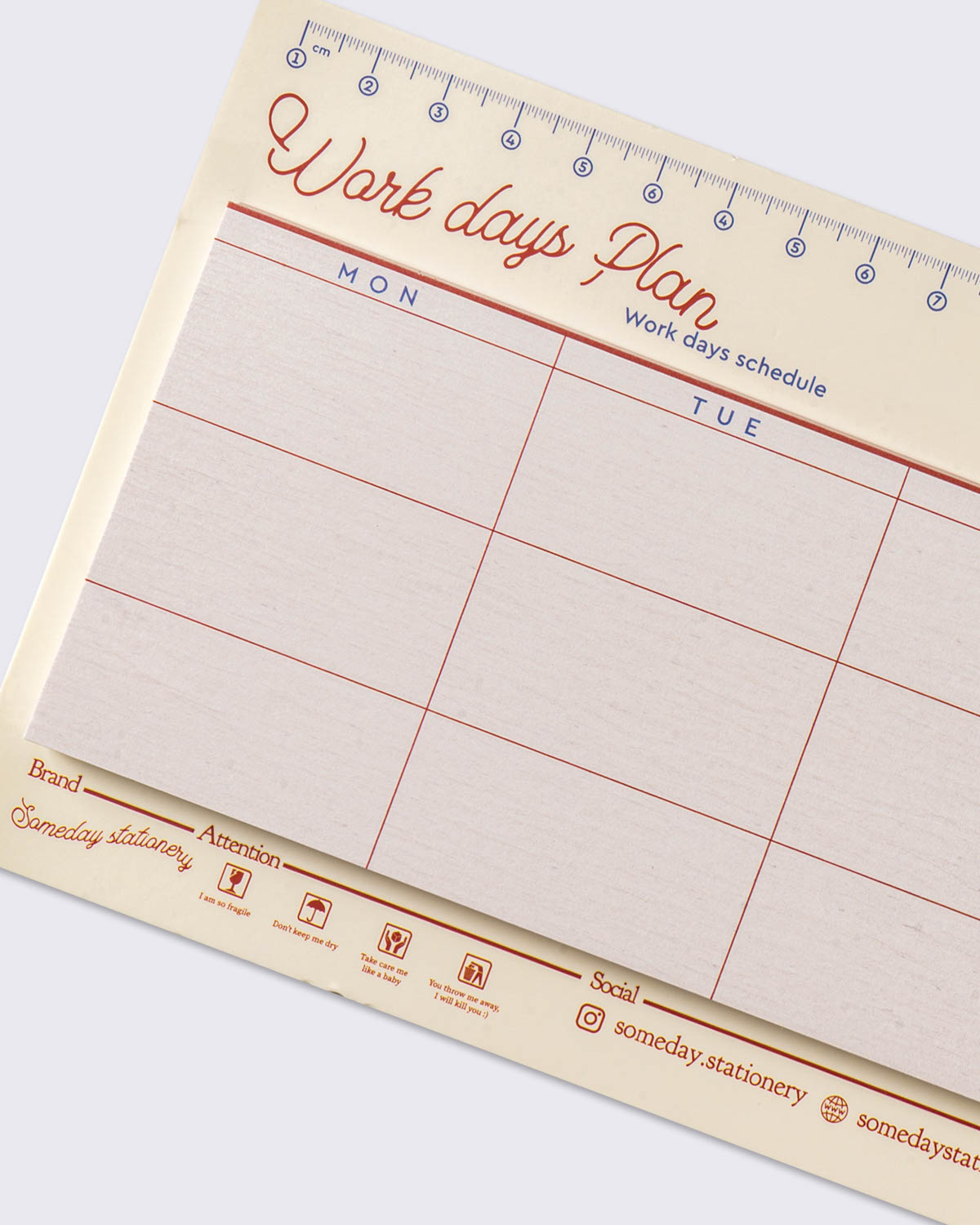Someday Stationary 'Work Days Plan' Memo Notepad, , large