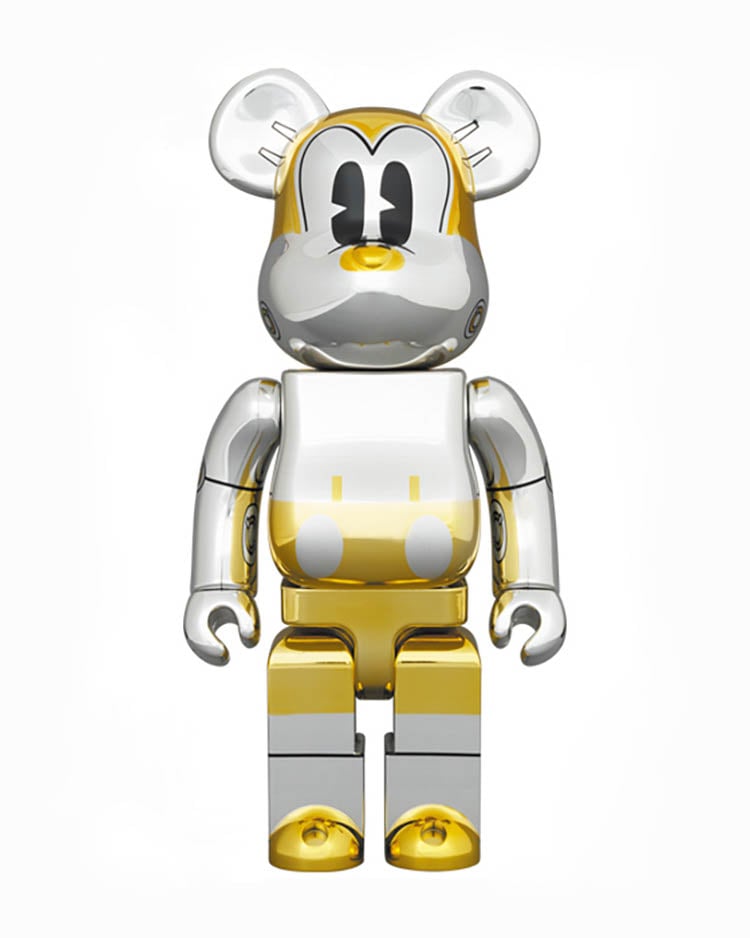 Be@rbrick x Sorayama Future Mickey (Silver/Gold)