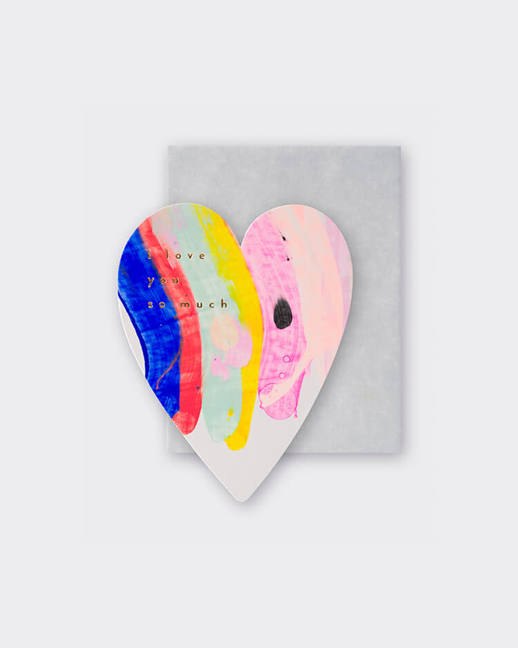 Moglea Flat Card, Rainbow Heart