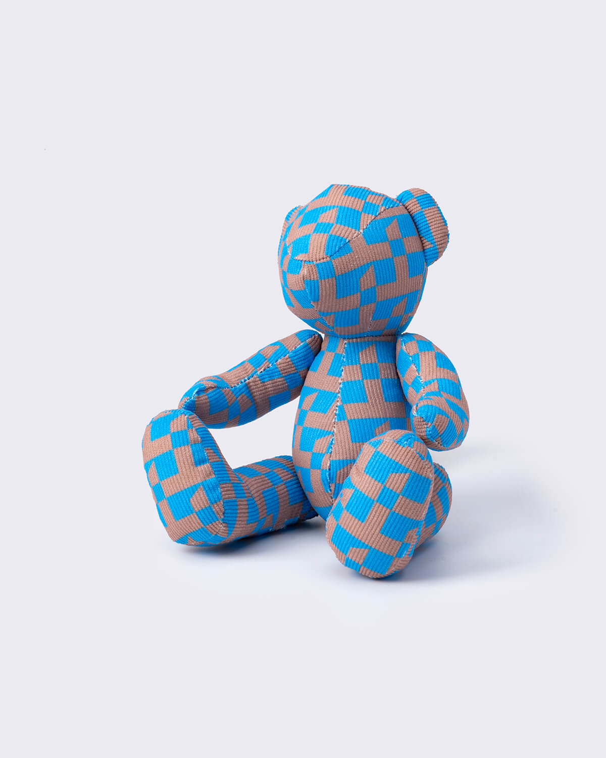 M+ Monogram Teddy Bear, Blue, large