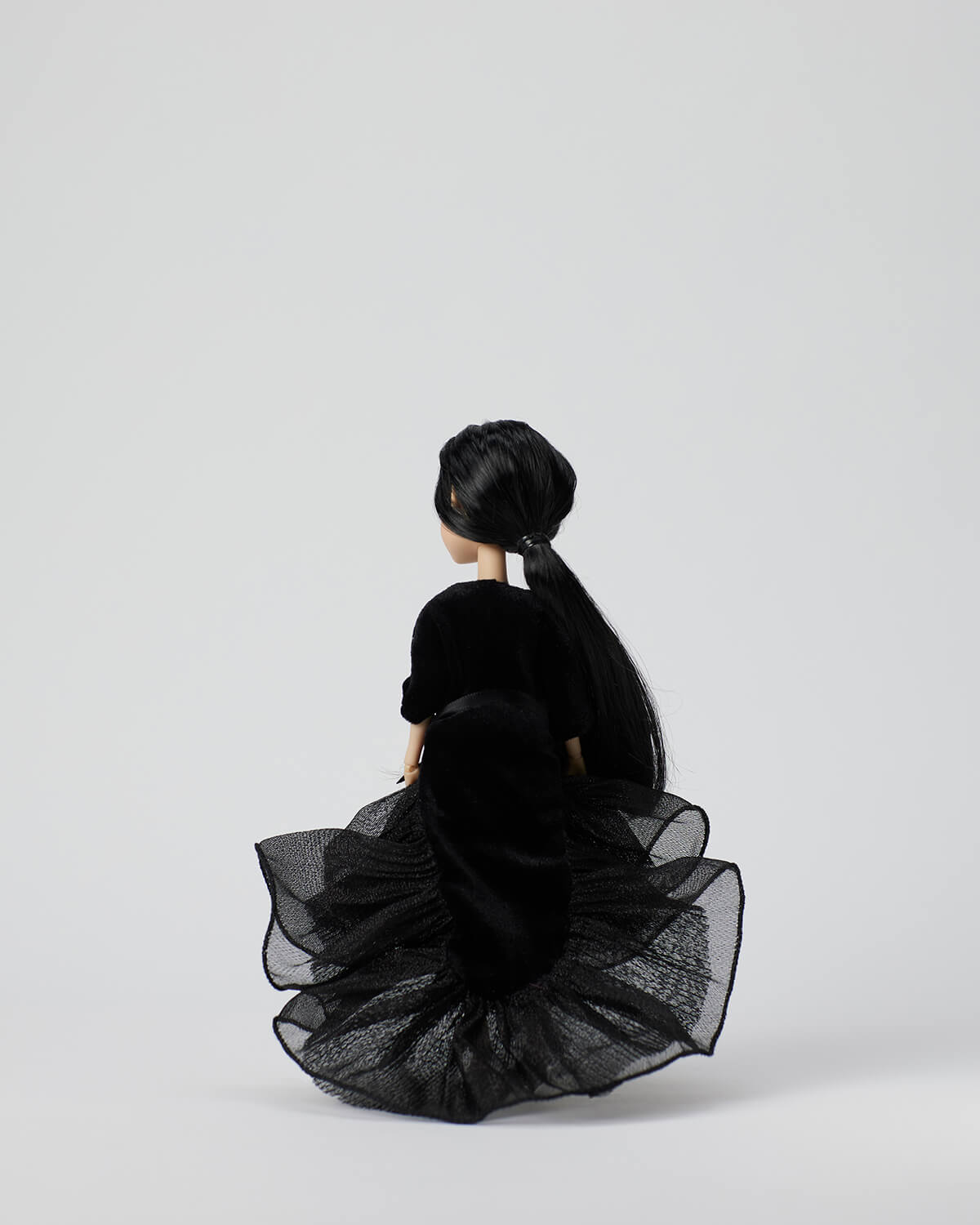 Ning Lau Handmade Doll - Black Ruffle Dress