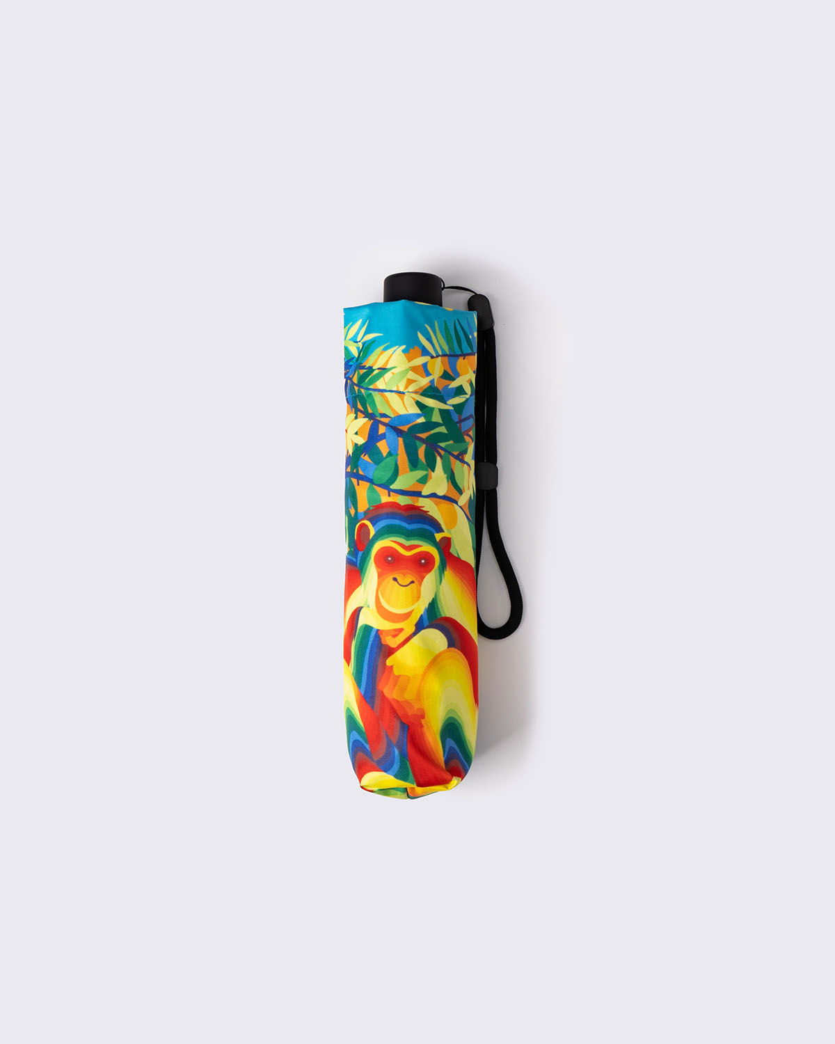 Ay-O 'Thinking Rainbow Monkey in Rousseau's Forest' Compact Umbrella