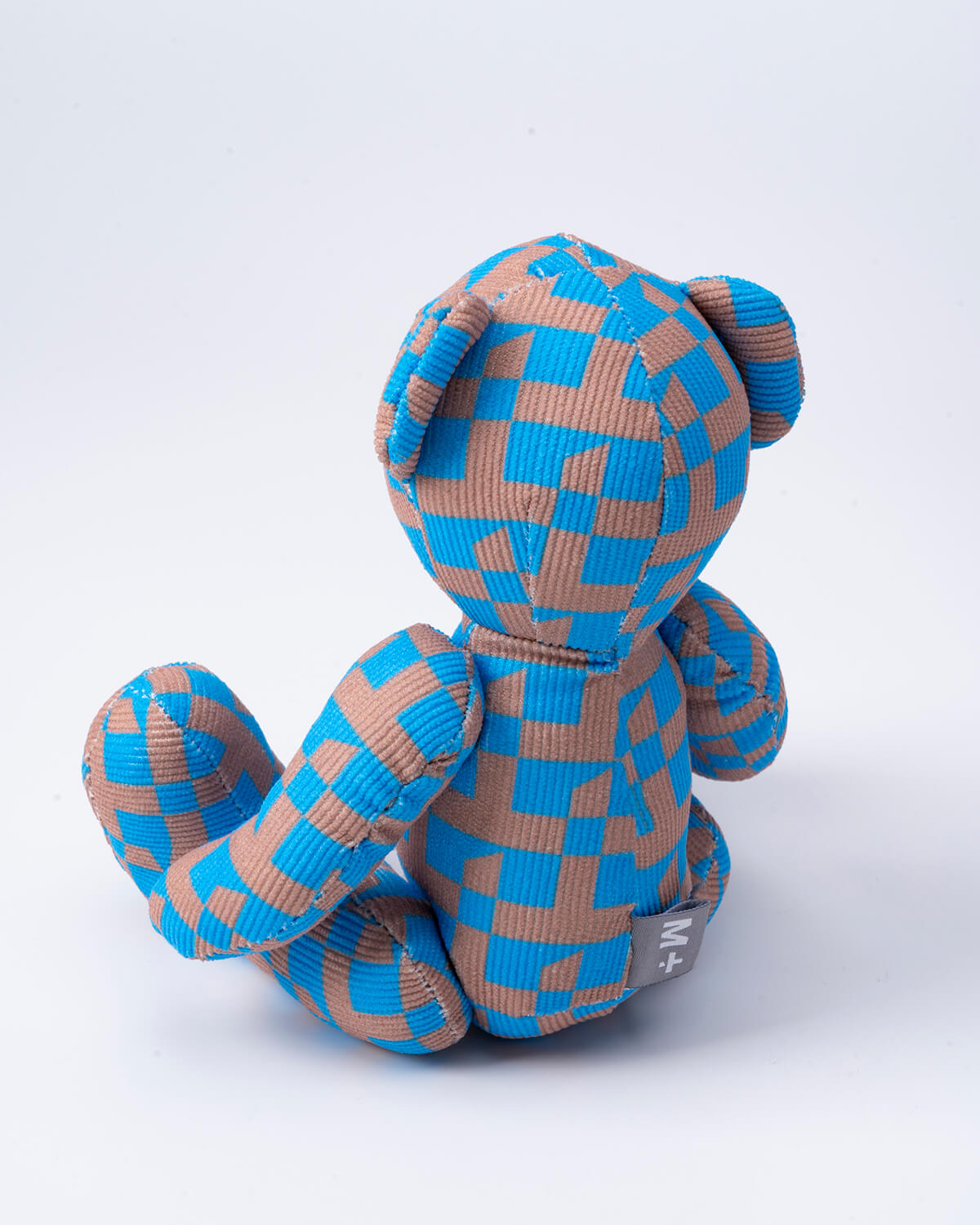 M+ Monogram Teddy Bear, Blue, large
