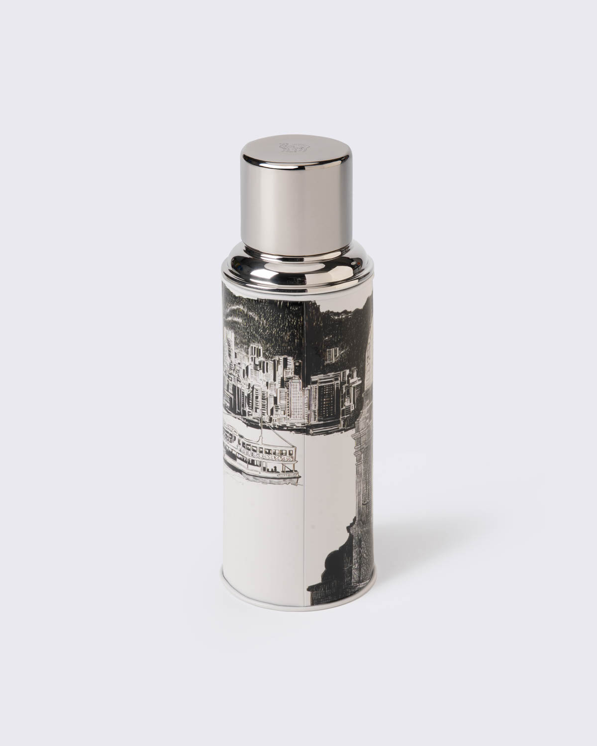 CAMEL, 450ML GLASS VACUUM FLASK "NOSTALGIA HK - HARBOUR AND FERRY" DESIGNED BY JERRY CHO, 香港懷舊之情系列 - '海港與小輪' by Jerry Cho, large