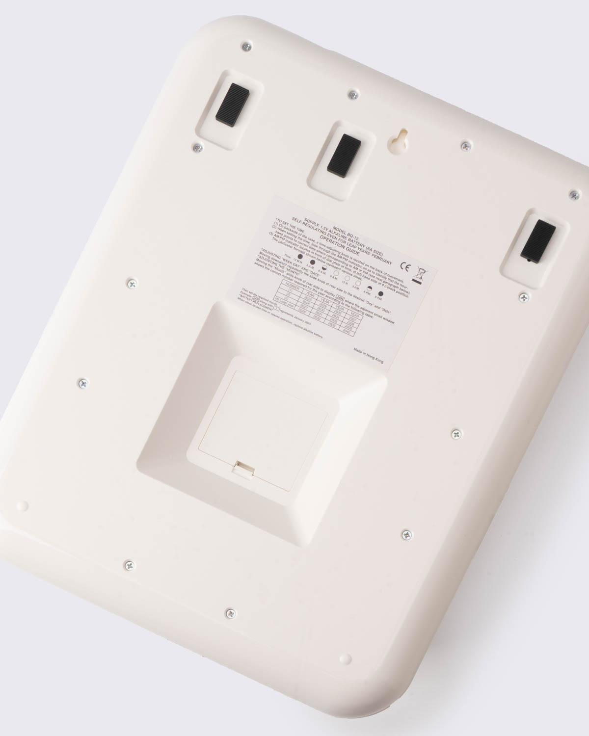 TWEMCO BQ-12A 壁掛鐘 (中文版), 白色, large