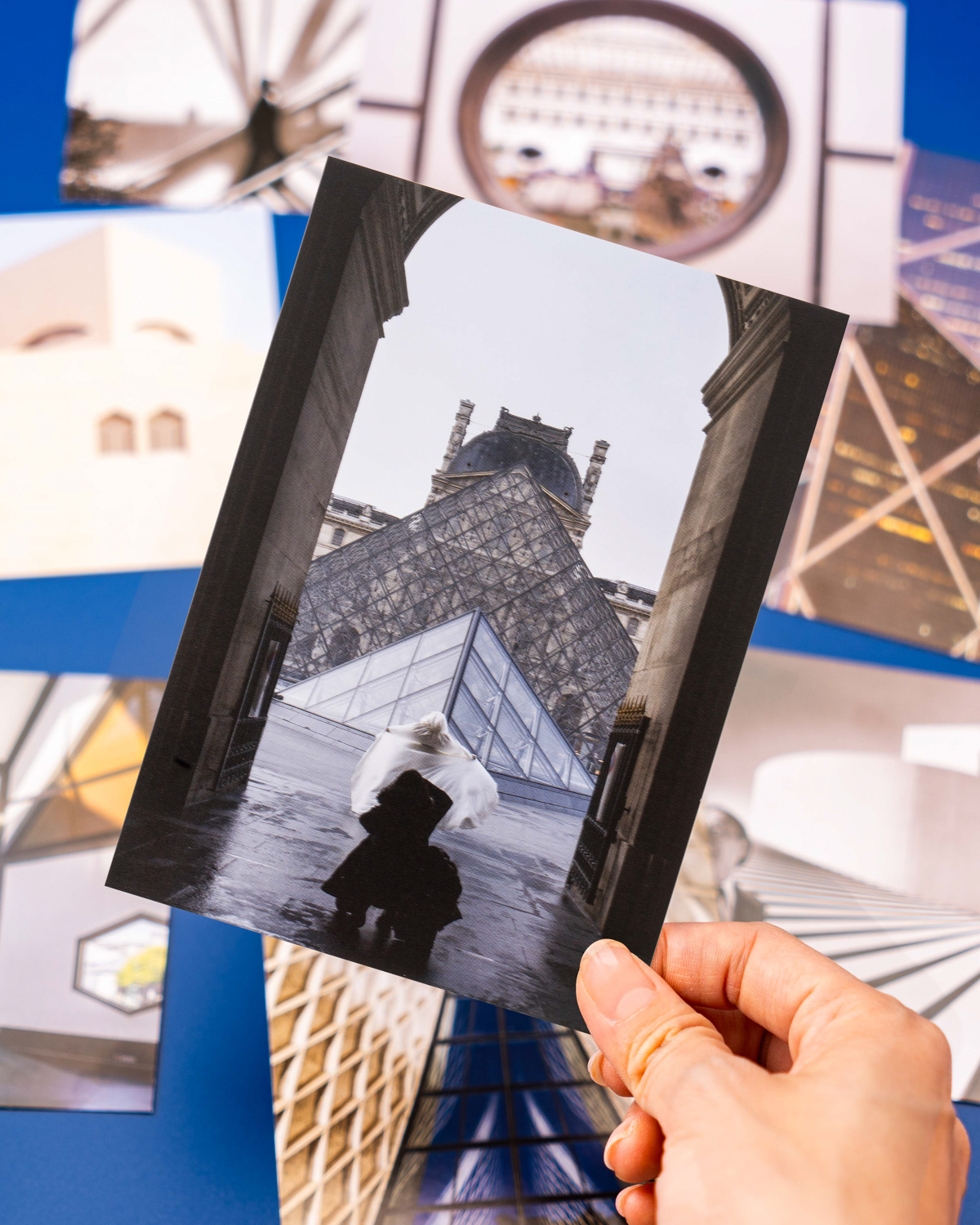 I.M. Pei 'A Bride's Photoshoot Captured From Grand Louvre' Postcard