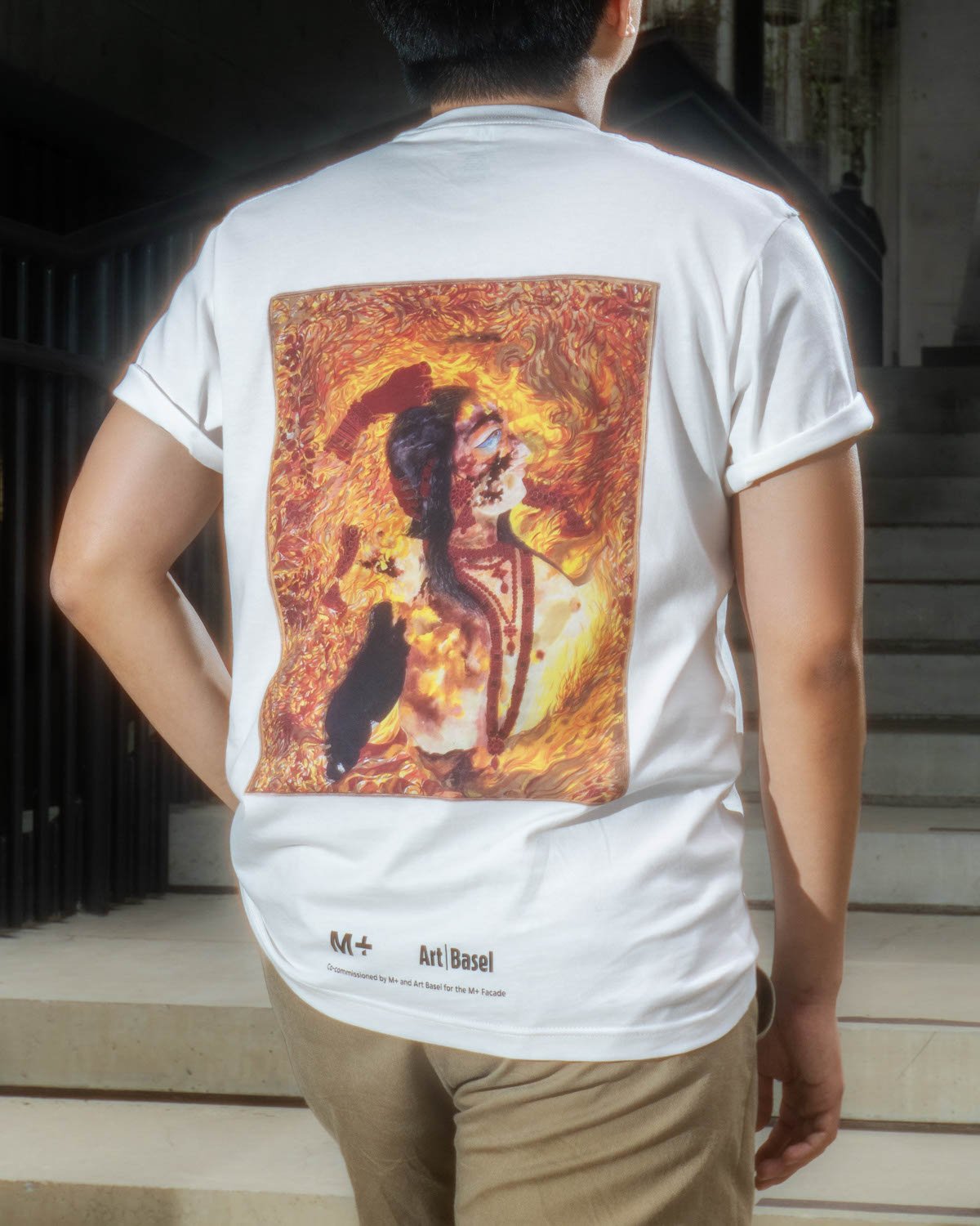 M+ and Art Basel Exclusive: Shahzia Sikander &lsquo;3 to 12 Nautical Miles&rsquo; T-Shirt, White, large