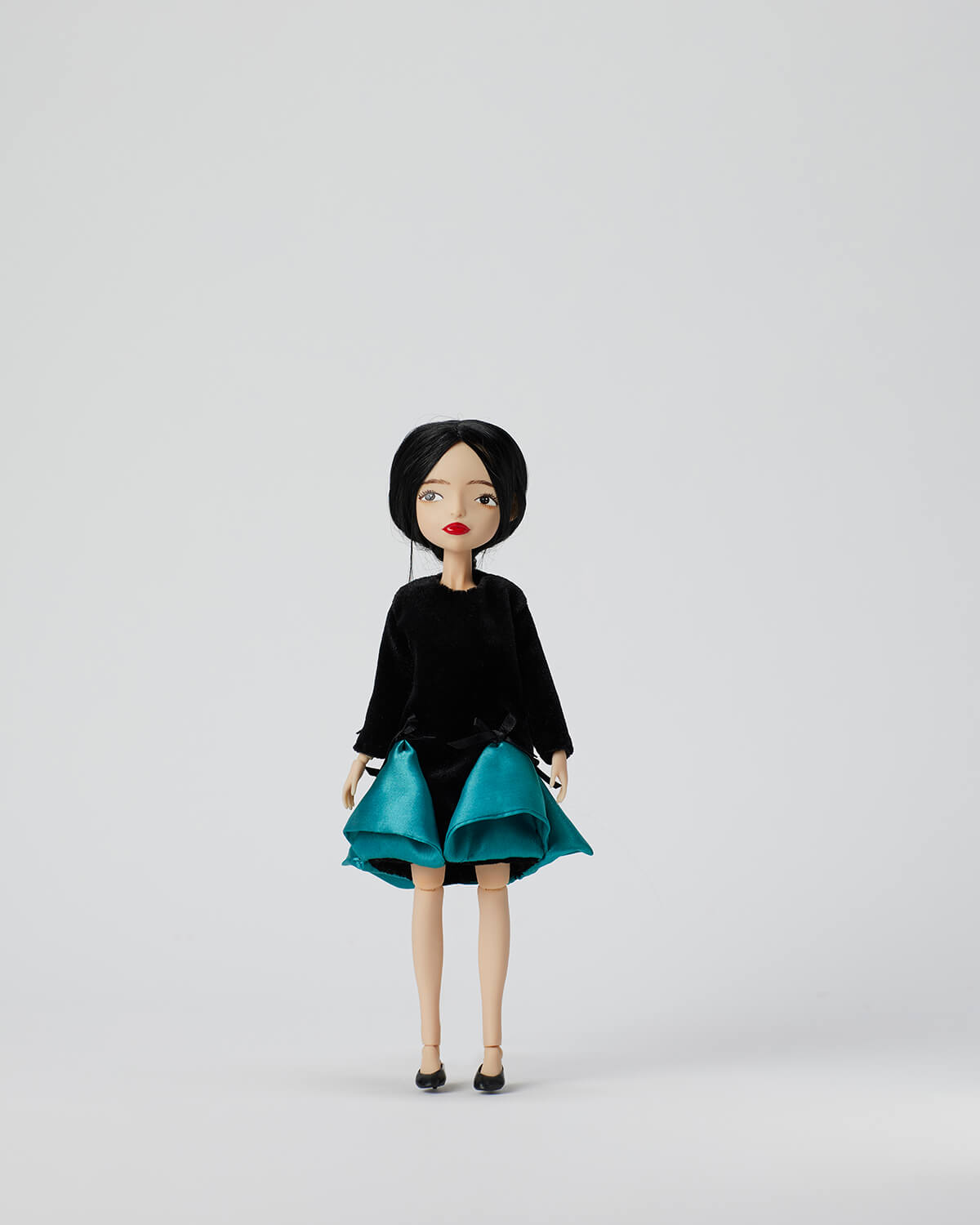 Ning Lau Handmade Doll - Dress With Turquoise Pleat