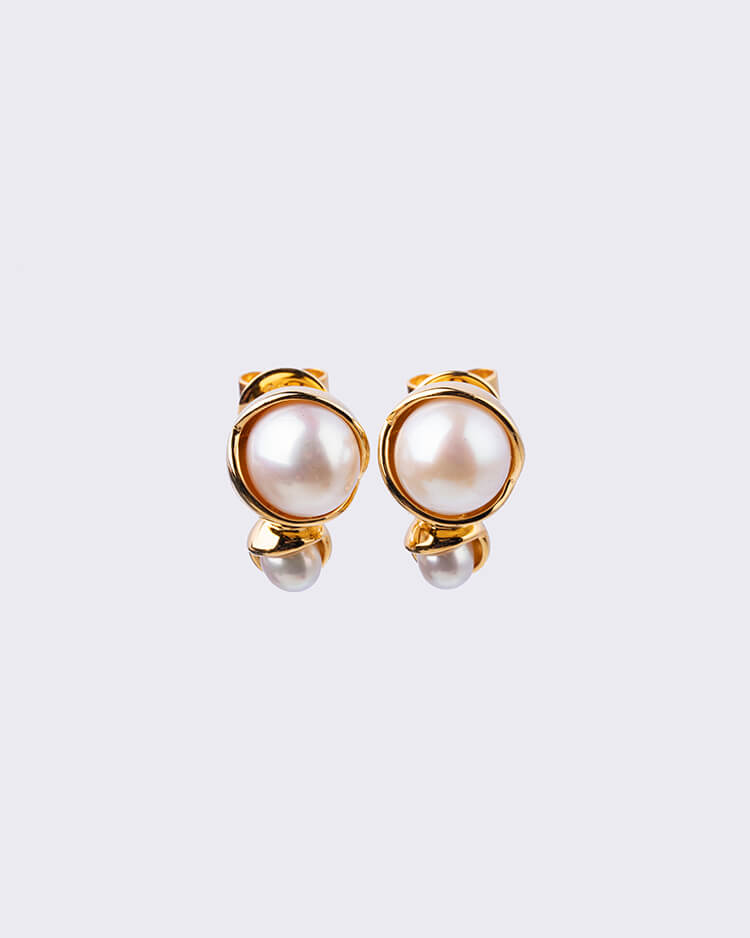 Obellery Fruity Double Pearls Earrings