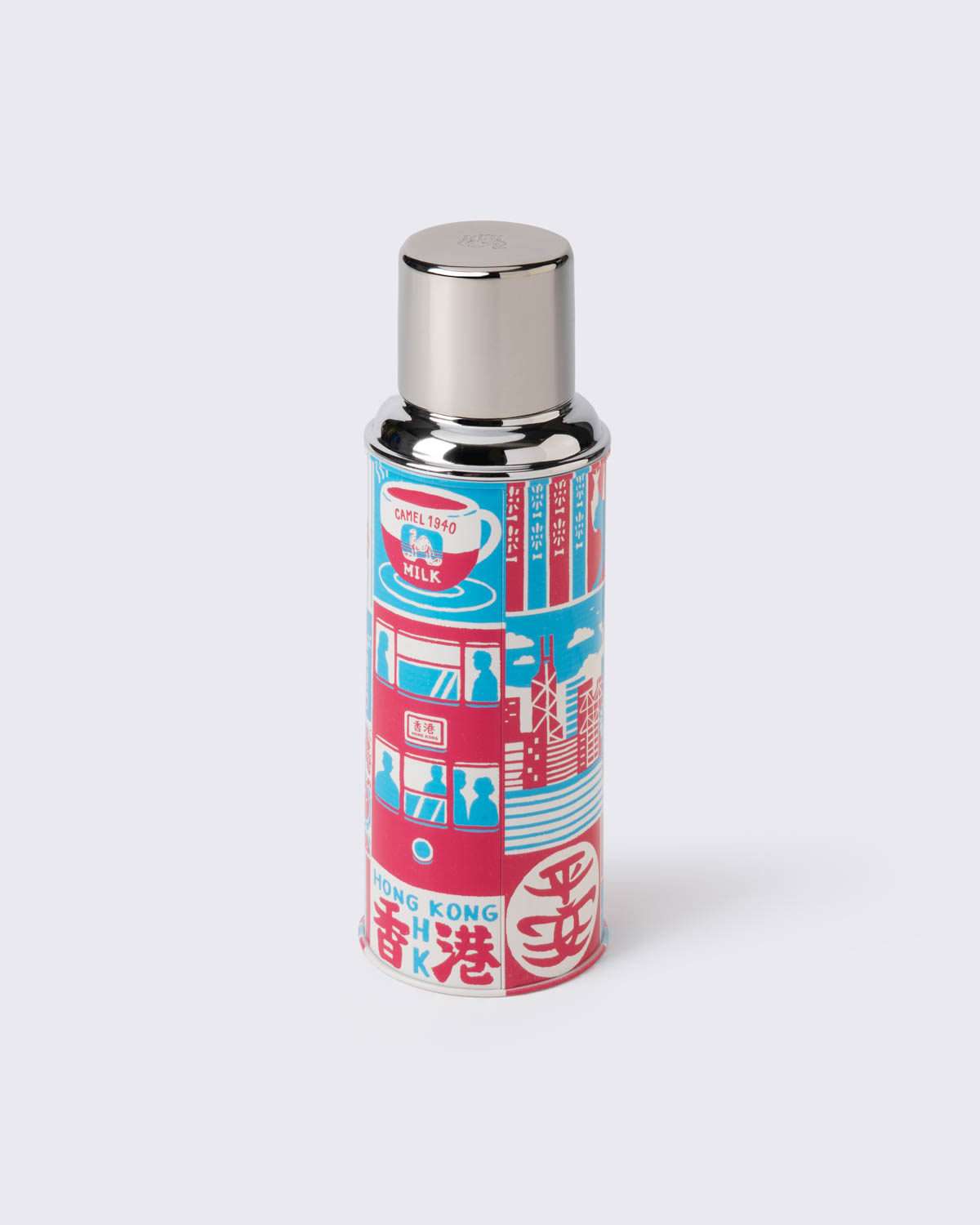 CAMEL, 450ML GLASS VACUUM FLASK "MODERN HK CULTURE" DESIGNED BY CEDRIC, 香港文化系列 by Cedric, large